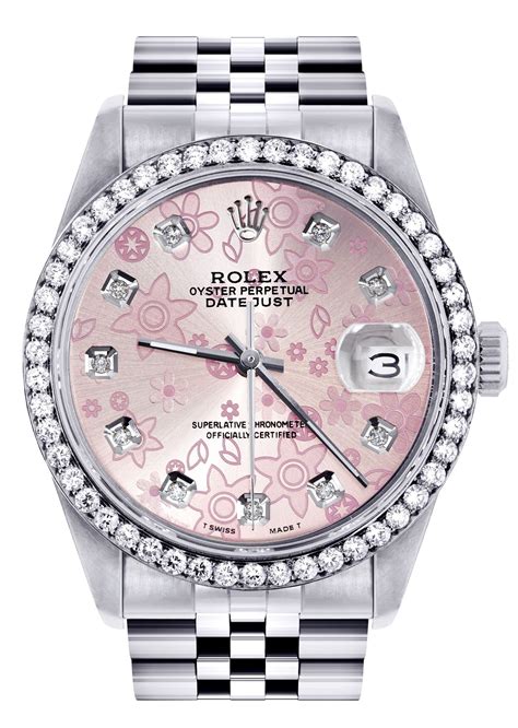 pink flower face rolex|women's Rolex pink face.